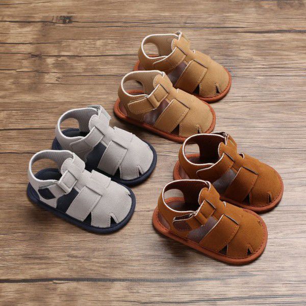 0-1 year old summer baby walking shoes Baotou soft...