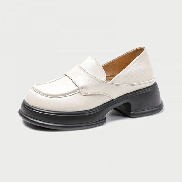 French girls' thick soled loafer shoes, new versat...