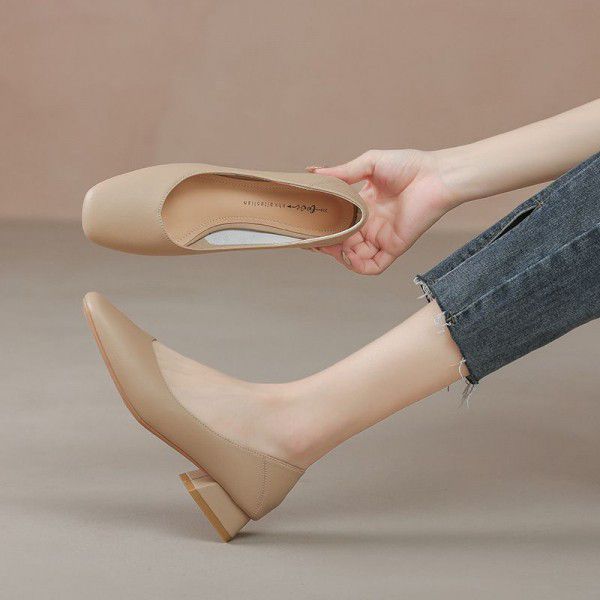  New Leather Soft Heel Comfortable High Heel Shoes...